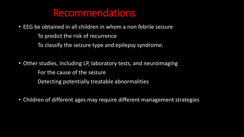 recommendations recommendations