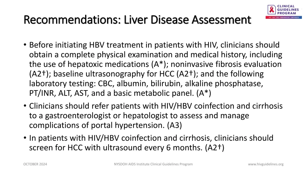 recommendations liver disease assessment