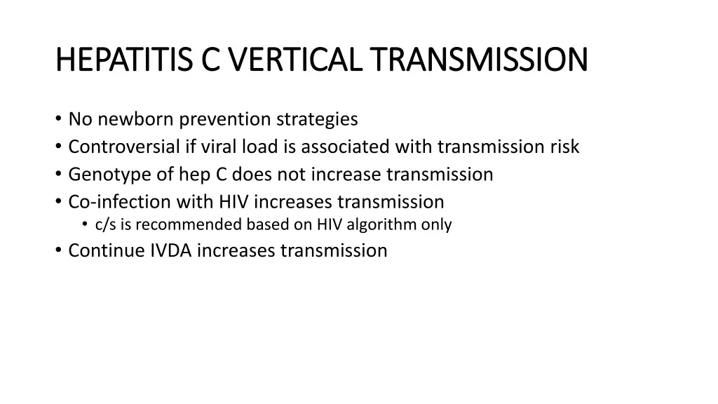 hepatitis c vertical transmission hepatitis