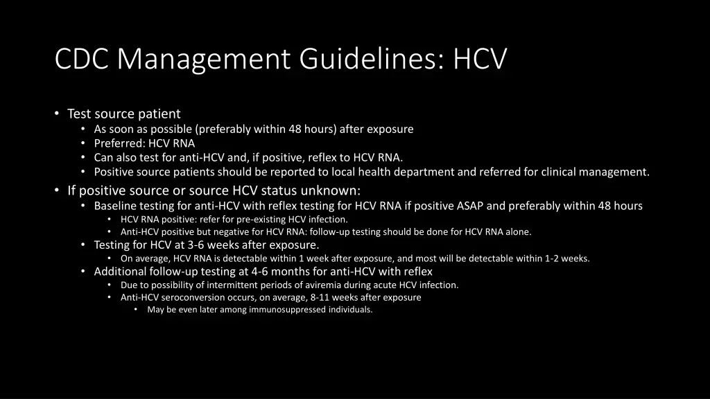 cdc management guidelines hcv