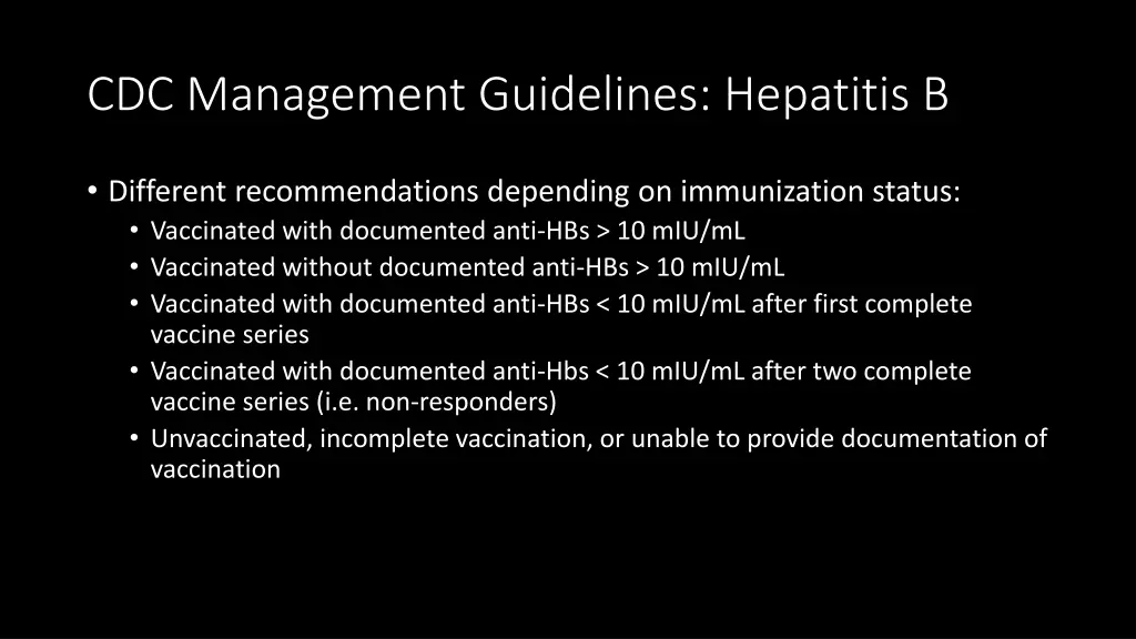 cdc management guidelines hepatitis b