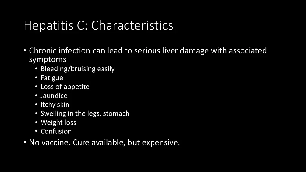 hepatitis c characteristics 1