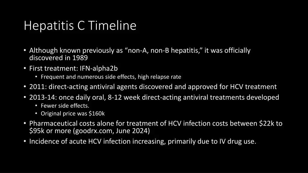 hepatitis c timeline