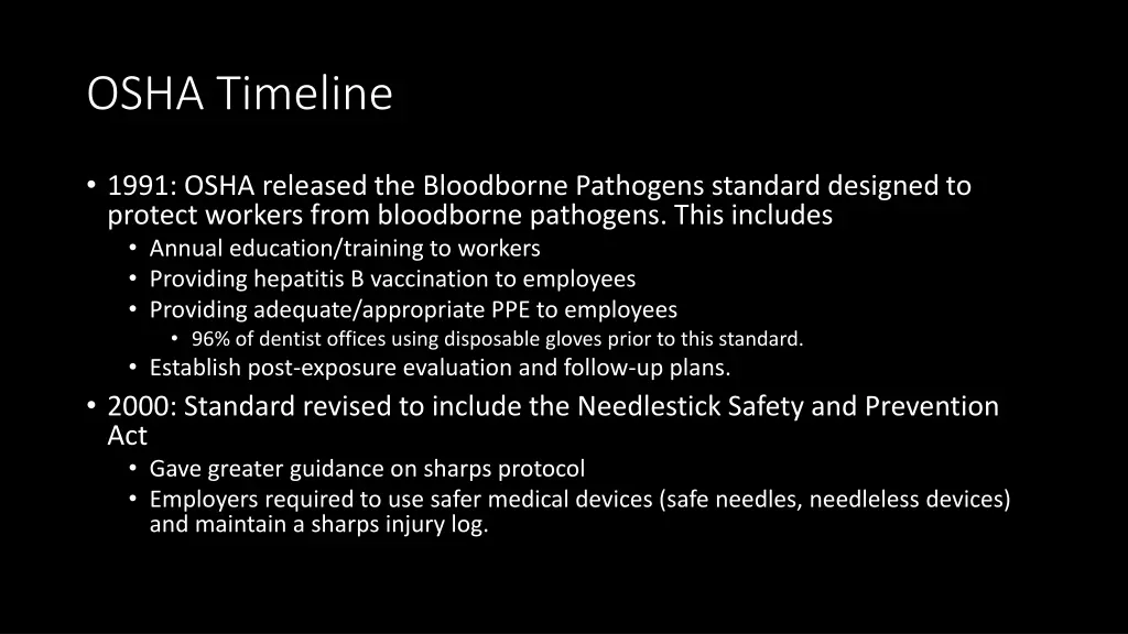 osha timeline