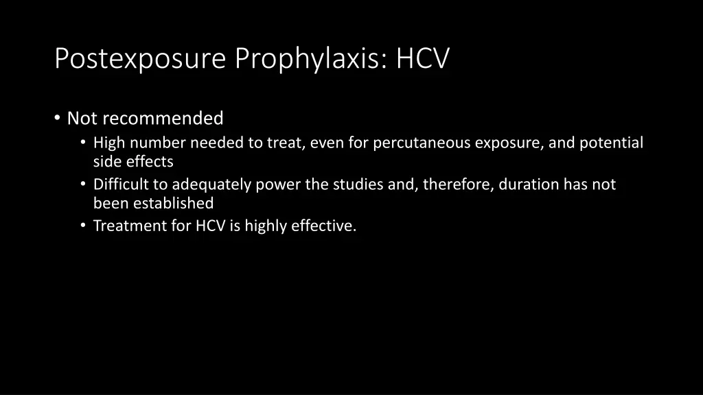 postexposure prophylaxis hcv