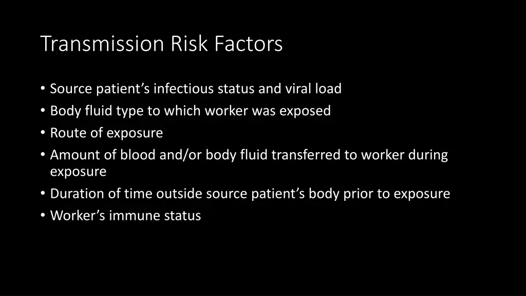 transmission risk factors