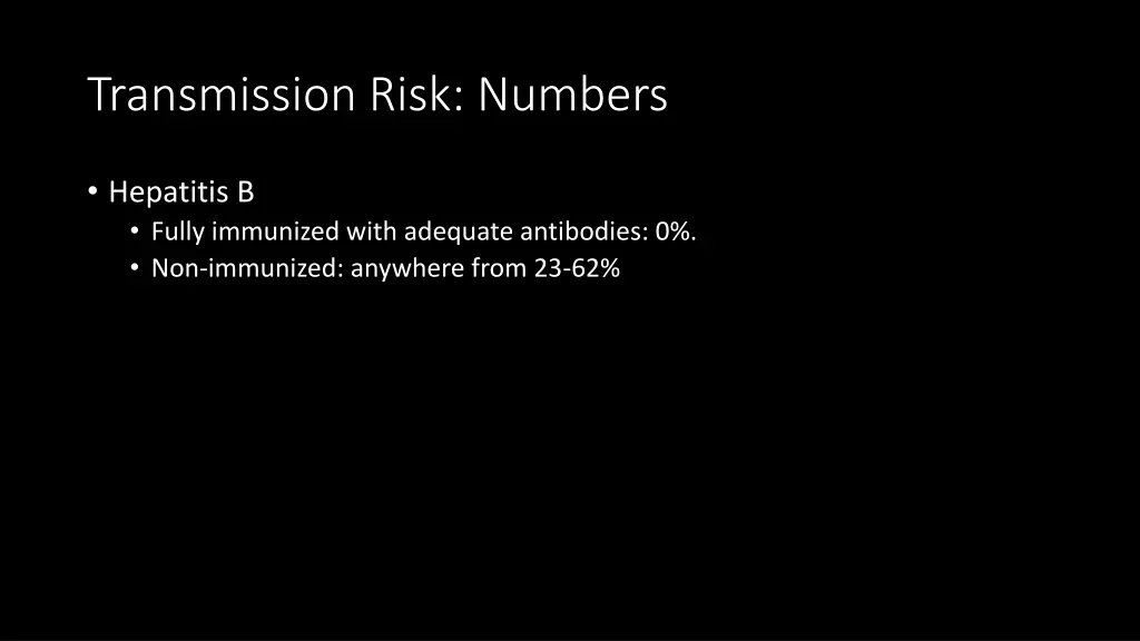 transmission risk numbers 1