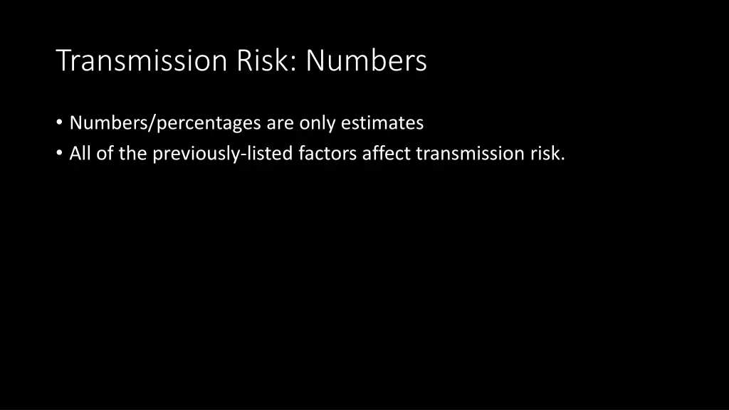 transmission risk numbers