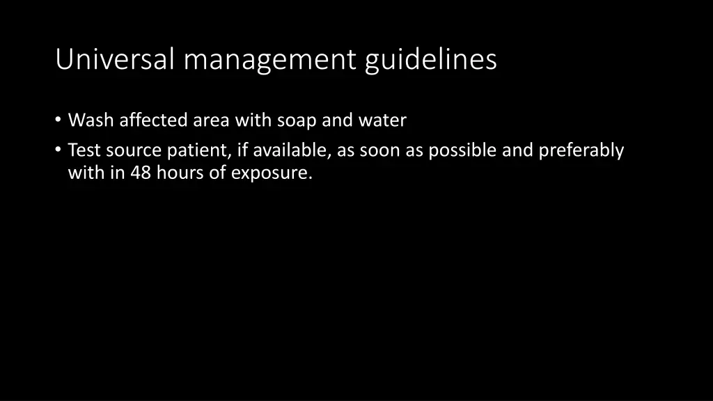 universal management guidelines