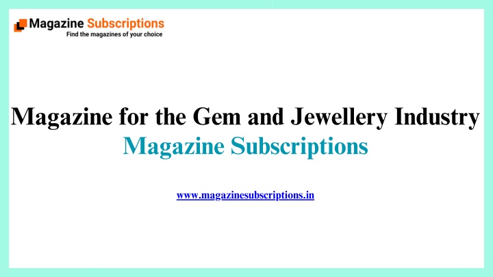 magazine for the gem and jewellery industry