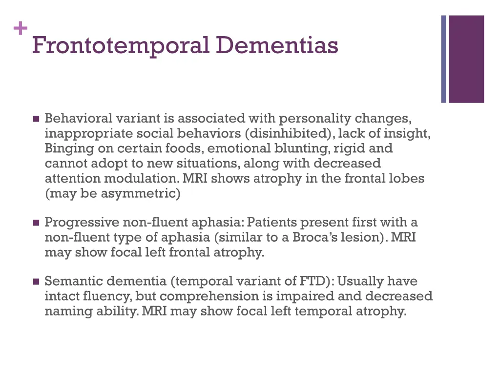 frontotemporal dementias