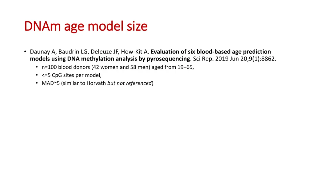 dnam dnam age model size age model size