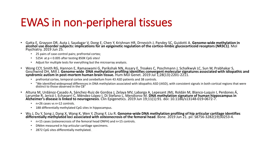 ewas in non ewas in non peripheral tissues