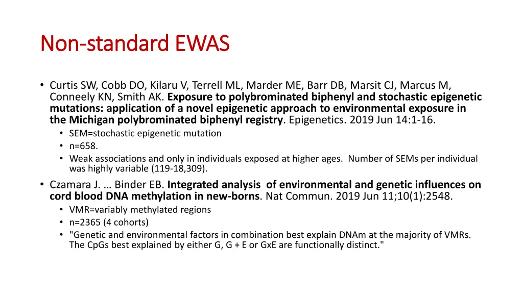 non non standard ewas standard ewas