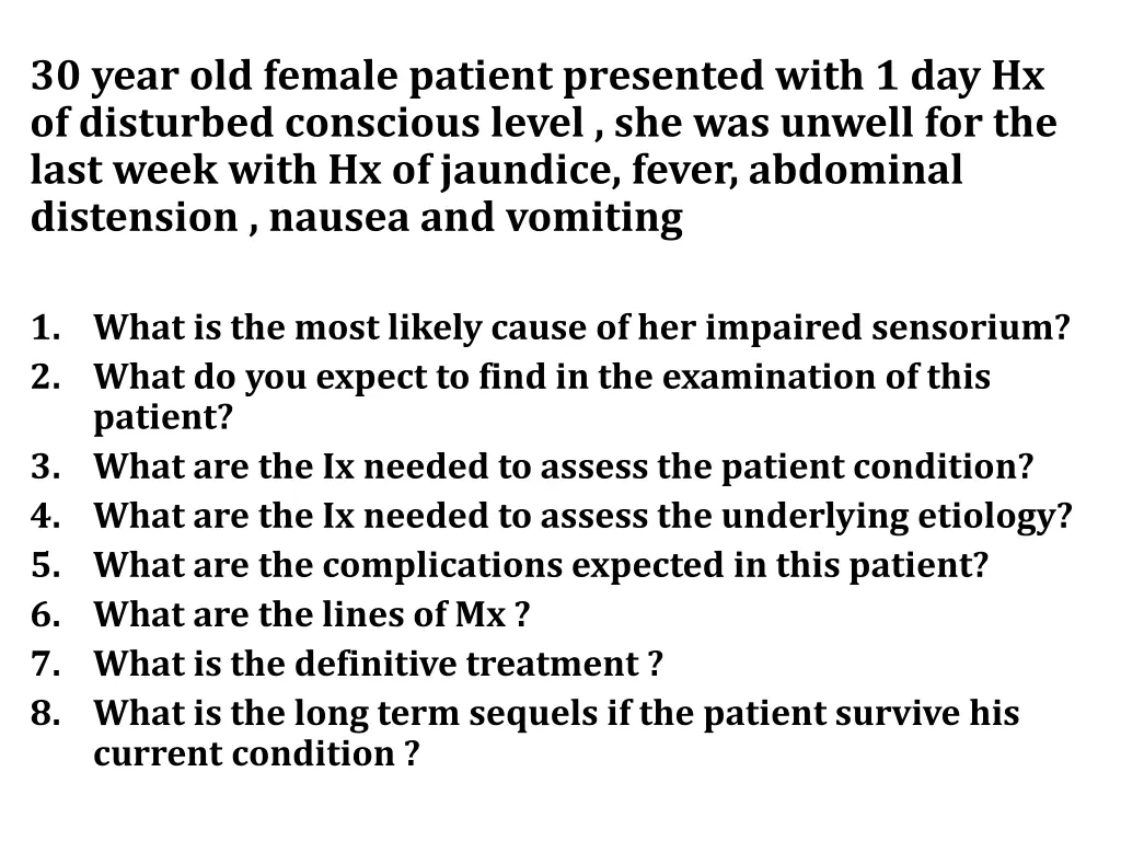 30 year old female patient presented with