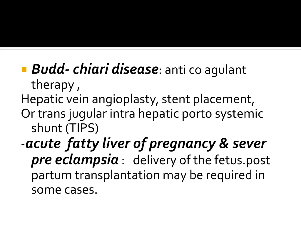 budd chiari disease anti co agulant therapy