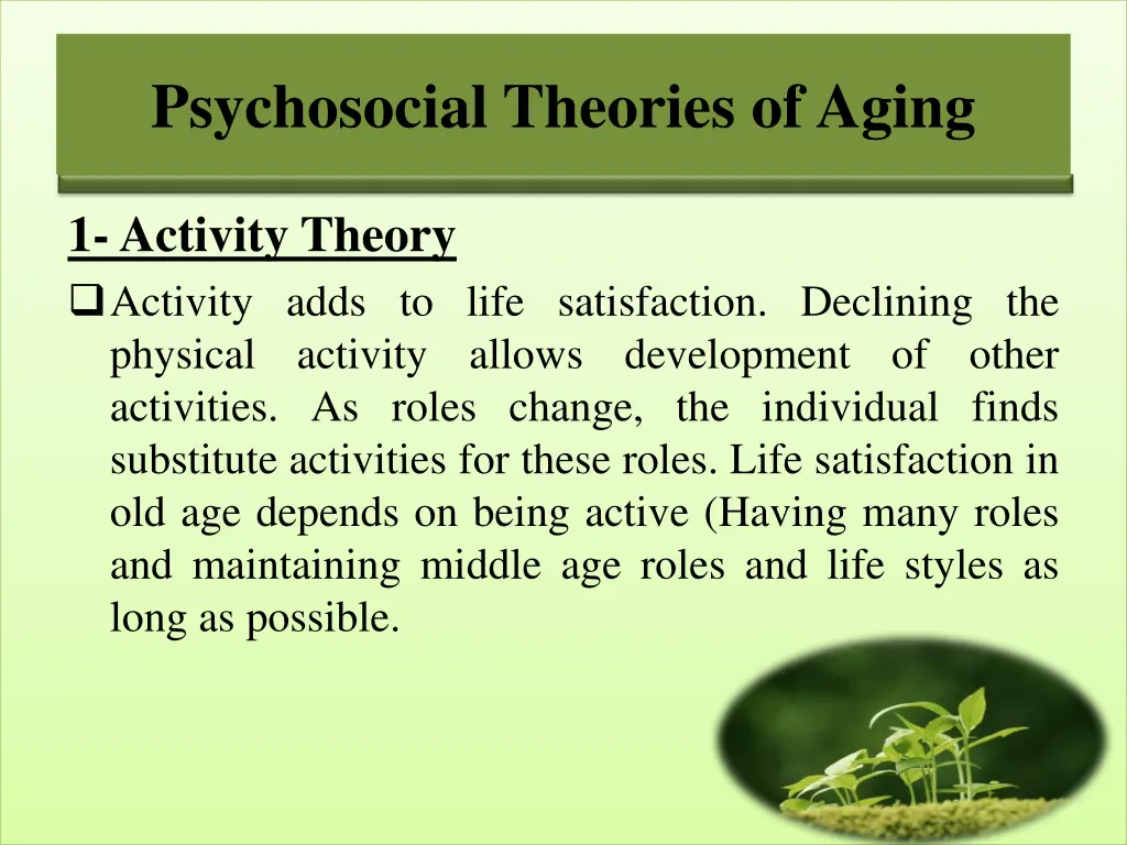 psychosocial theories of aging