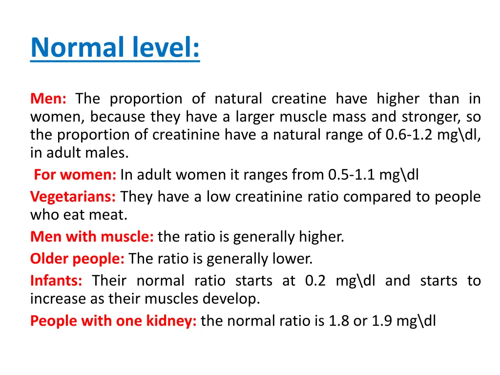 normal level