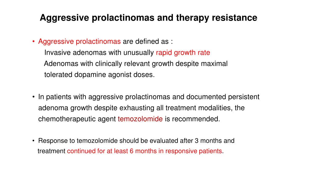 aggressive prolactinomas and therapy resistance