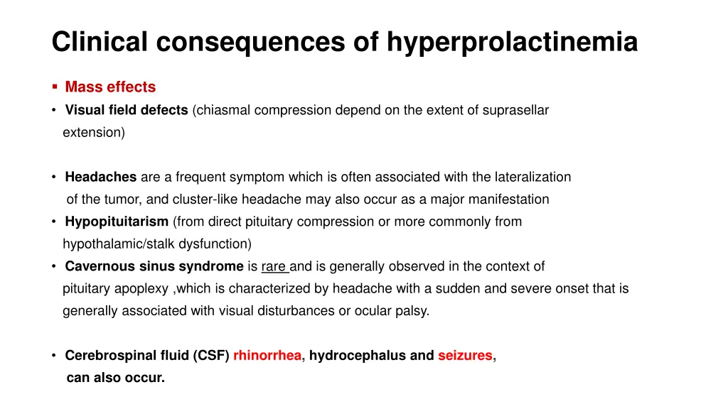 clinical consequences of hyperprolactinemia 3