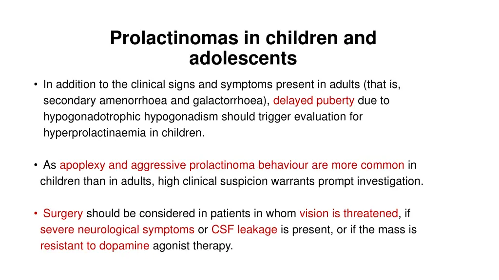 prolactinomas in children and adolescents