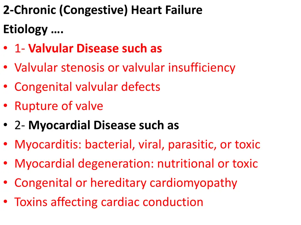 2 chronic congestive heart failure etiology