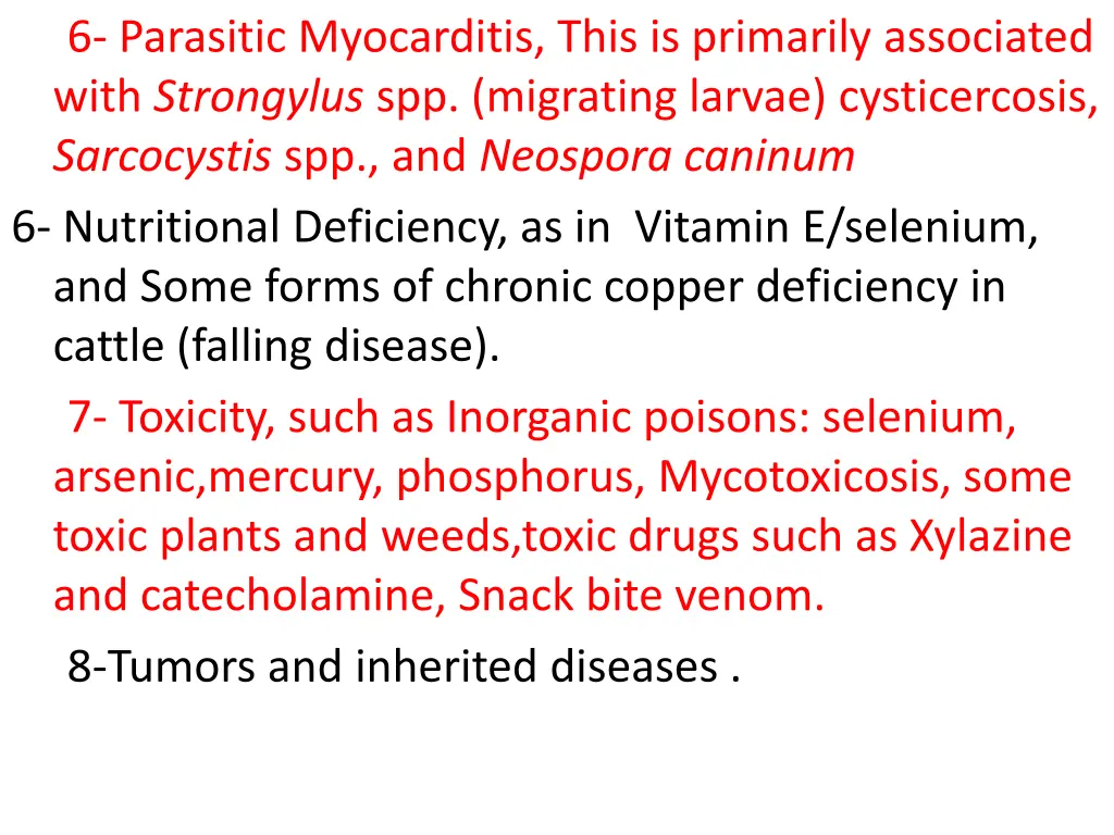 6 parasitic myocarditis this is primarily