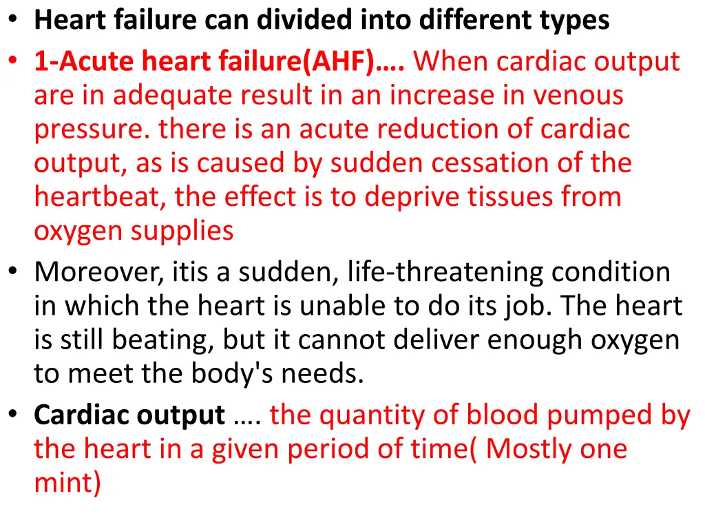 heart failure can divided into different types
