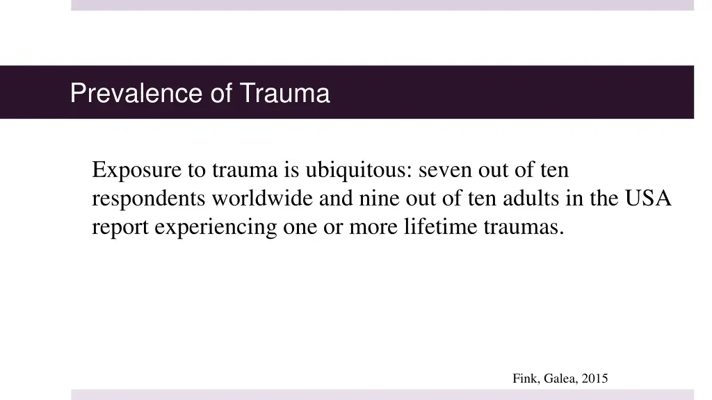 prevalence of trauma