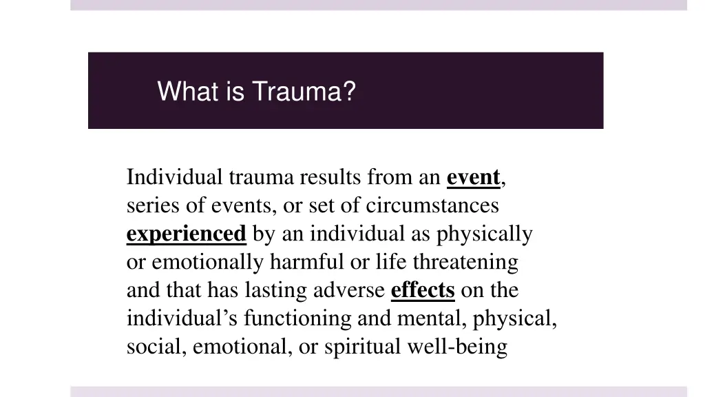 what is trauma