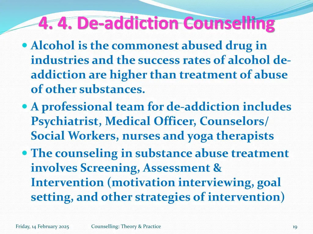 4 4 de addiction counselling