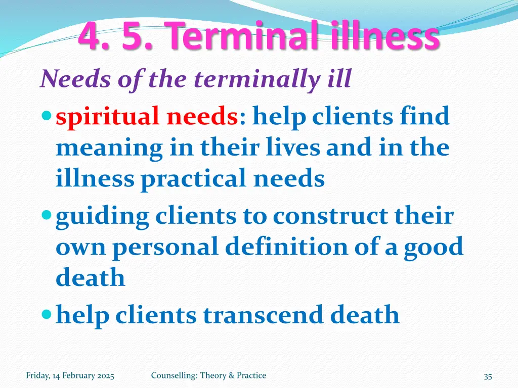 4 5 terminal illness needs of the terminally 1