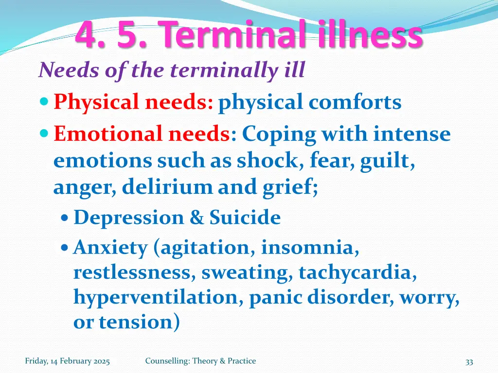 4 5 terminal illness needs of the terminally