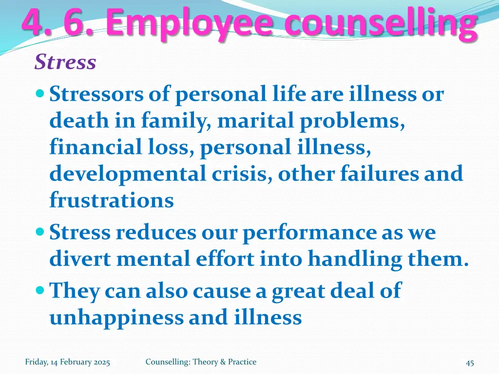 4 6 employee counselling stress stressors