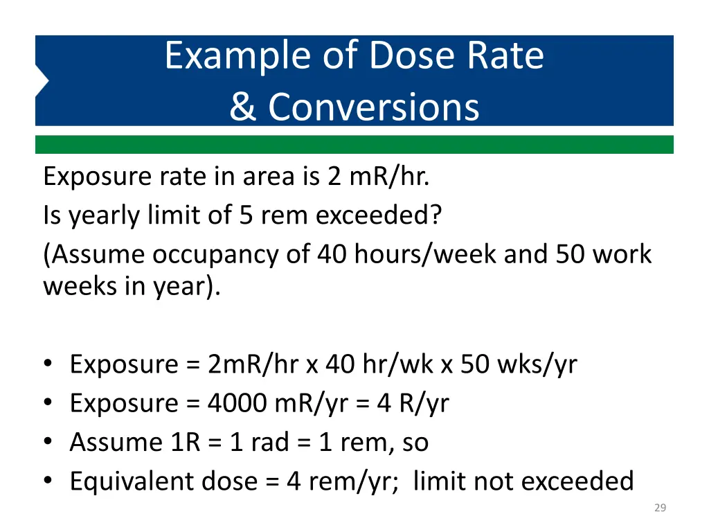 example of dose rate conversions