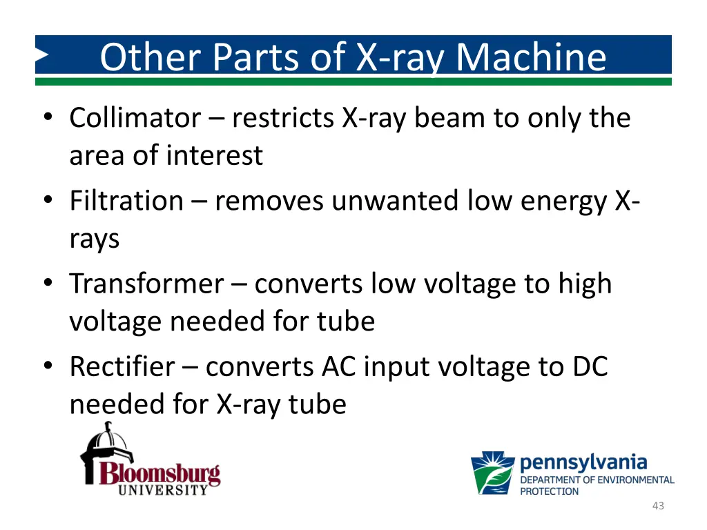 other parts of x ray machine