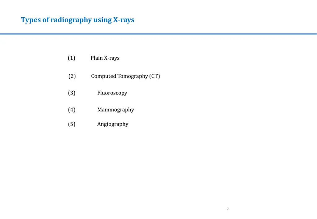 types of radiography using x rays