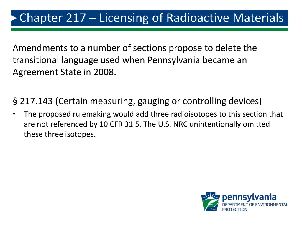 chapter 217 licensing of radioactive materials