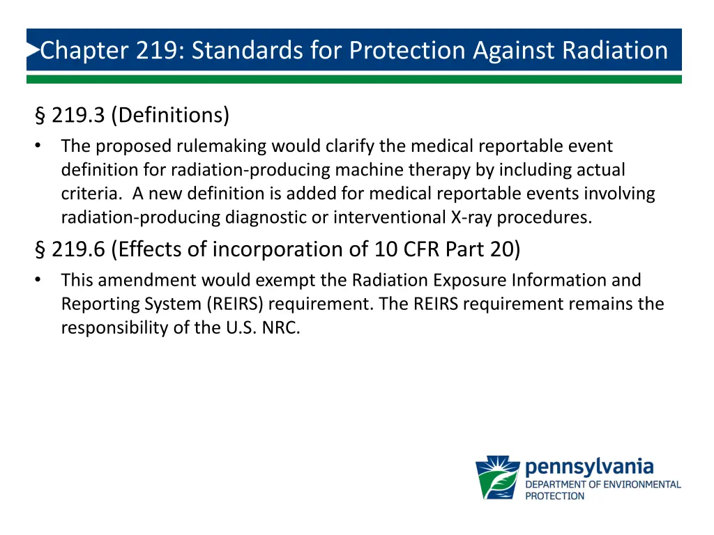 chapter 219 standards for protection against