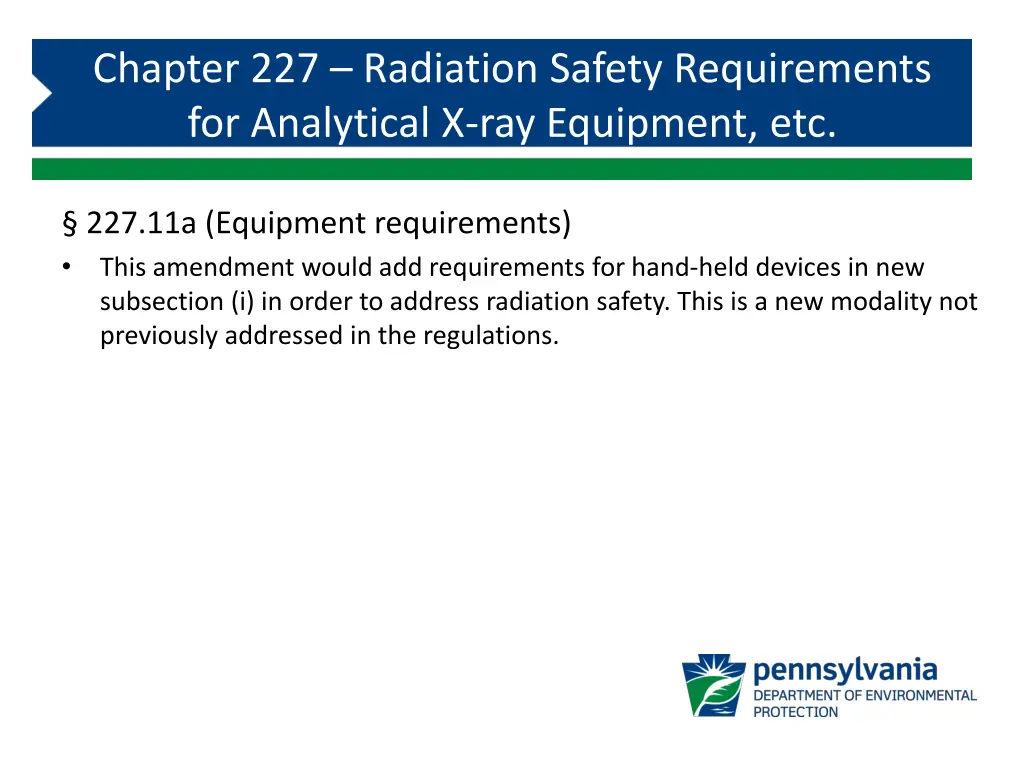chapter 227 radiation safety requirements