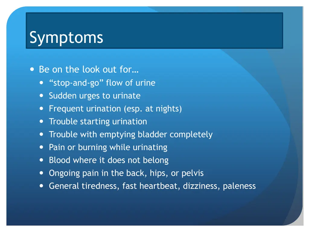 symptoms