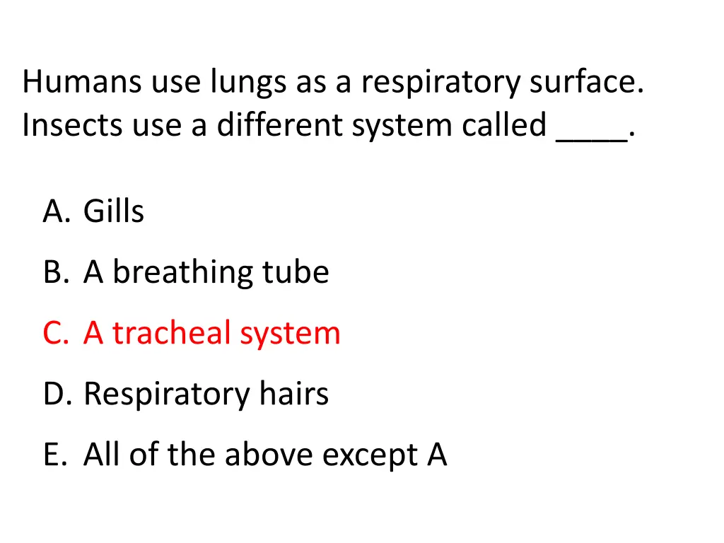 humans use lungs as a respiratory surface insects