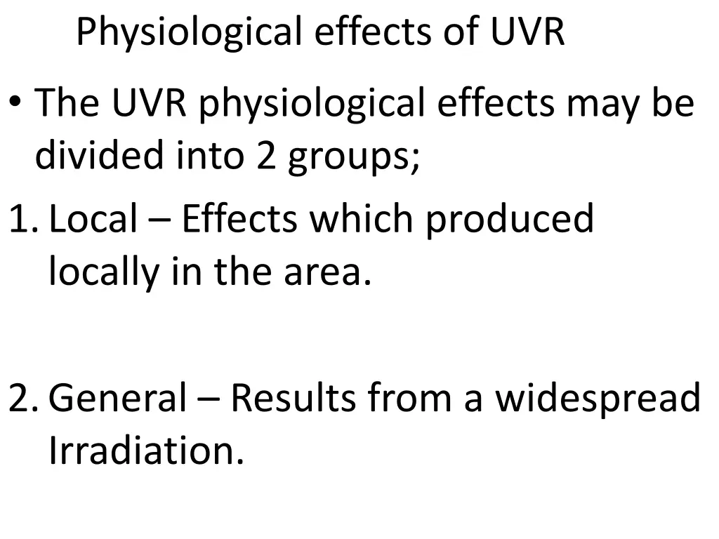 physiological effects