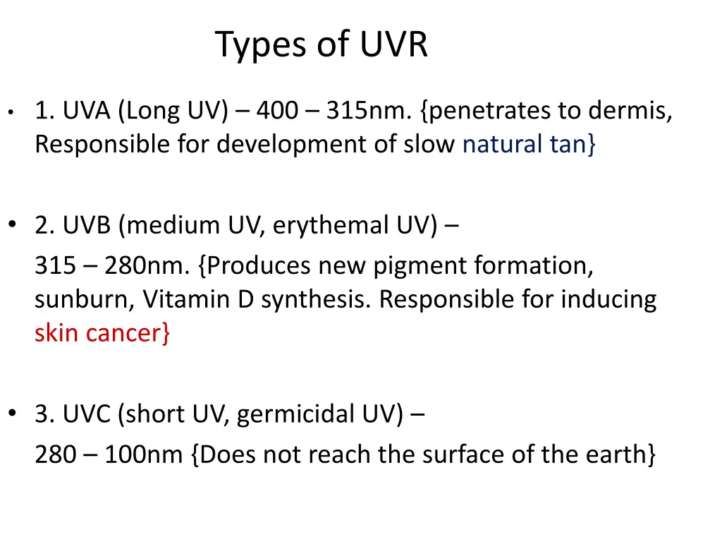 types of uvr