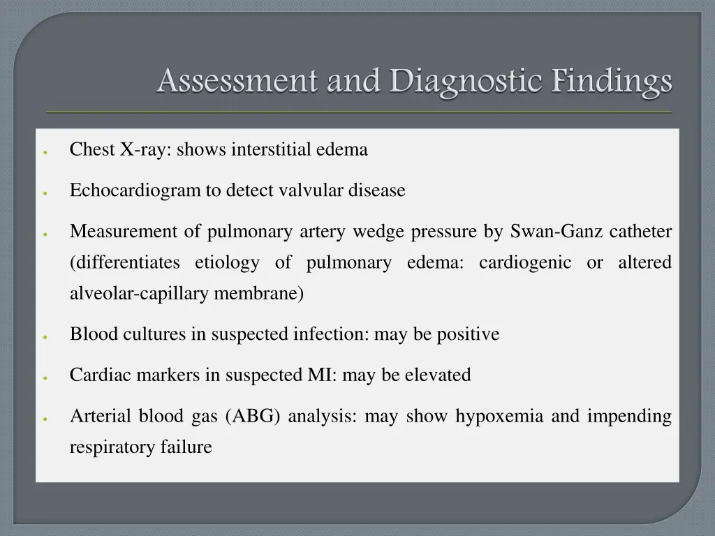 chest x ray shows interstitial edema