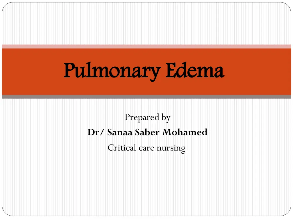 pulmonary edema