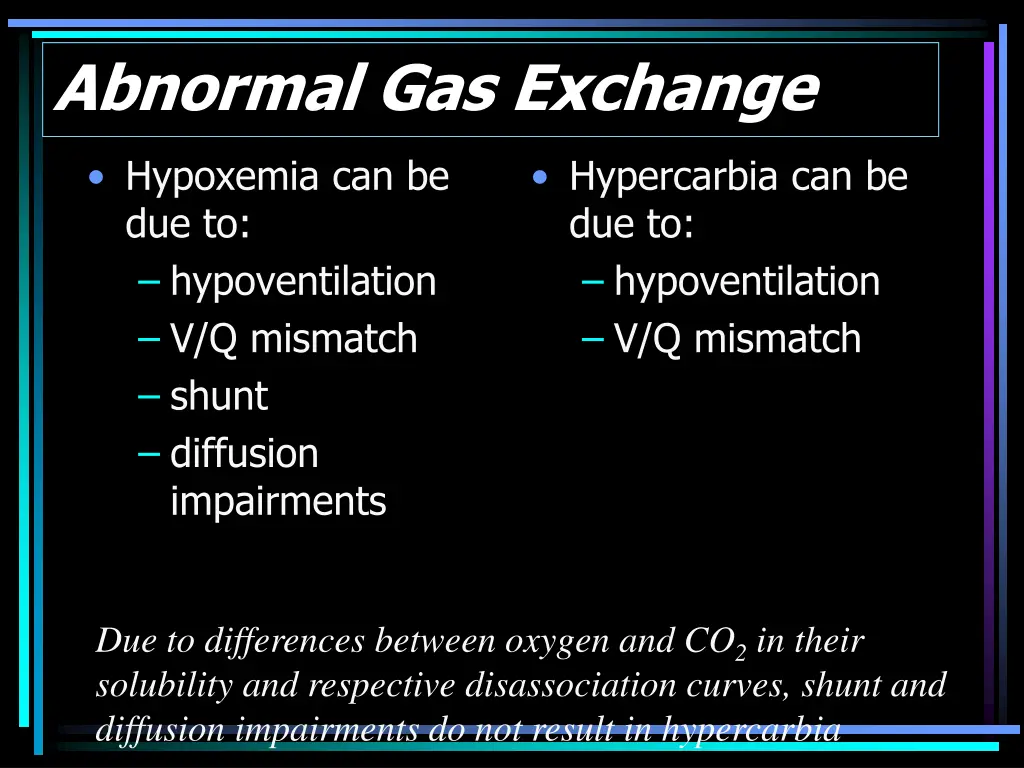 abnormal gas exchange