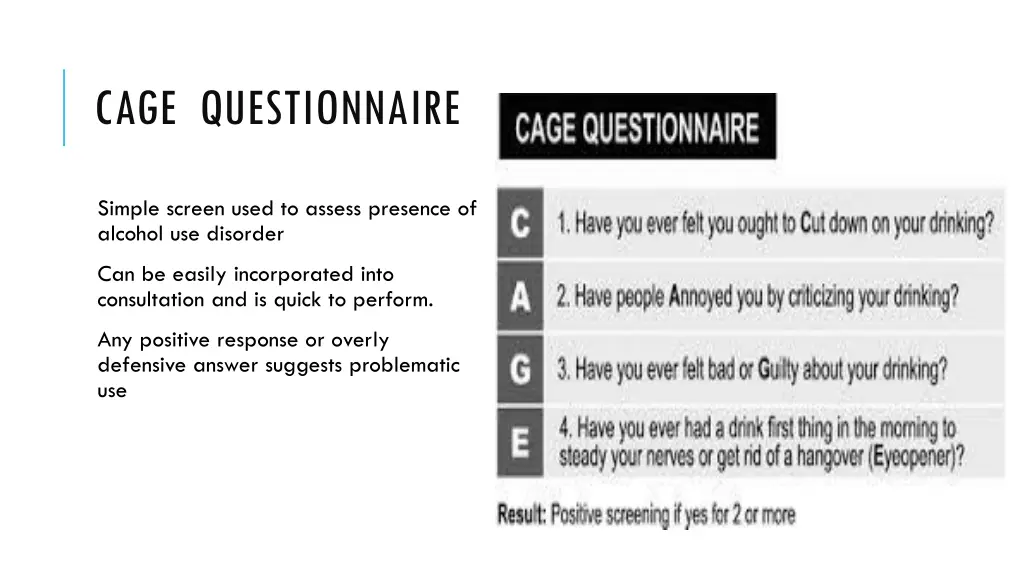 cage questionnaire
