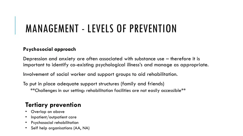 management levels of prevention 3