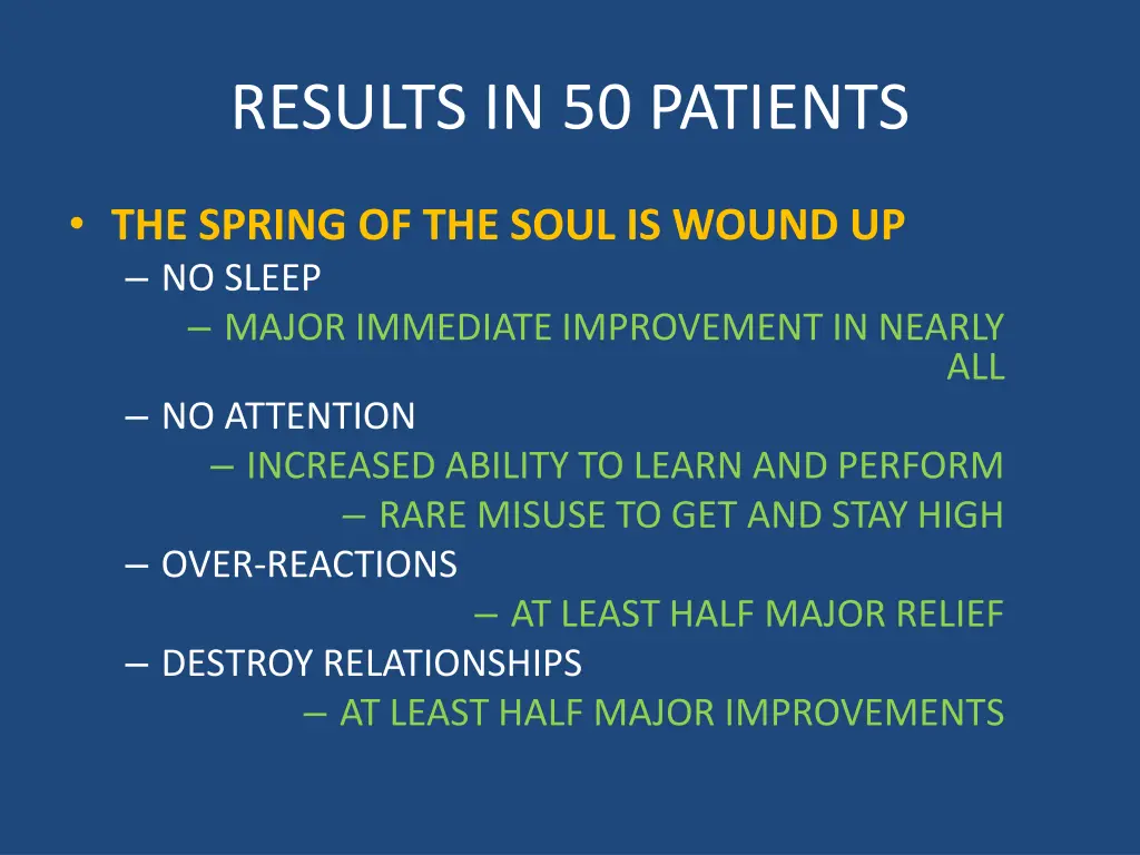 results in 50 patients